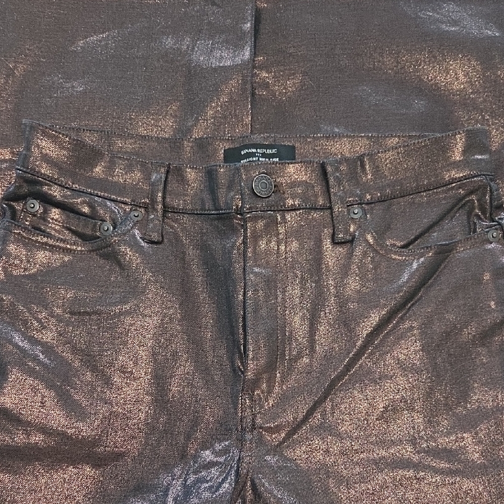 Banana Republic Straight High Rise Metallic Pants - Picture 9 of 10